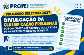 Classificação Preliminar – Processo Seletivo PROFEI 2027