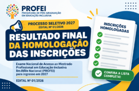 Resultado dos recursos e da homologação final das inscrições do Exame Nacional de Acesso ao Mestrado Profissional em Educação Inclusiva (PROFEI) – Ingresso 2027 | Edital nº 01/2026